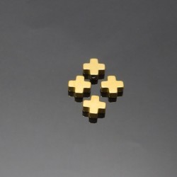 Hematit-kríž zlatý 8x8mm