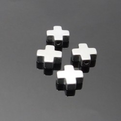 Hematit-križ strieborný 10mm