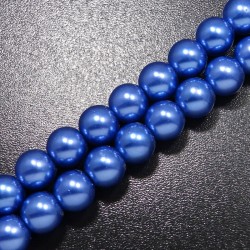 Voskované korálky 10mm modrá
