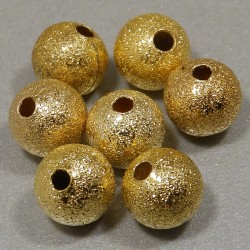 Pieskované korálky 8mm zlaté